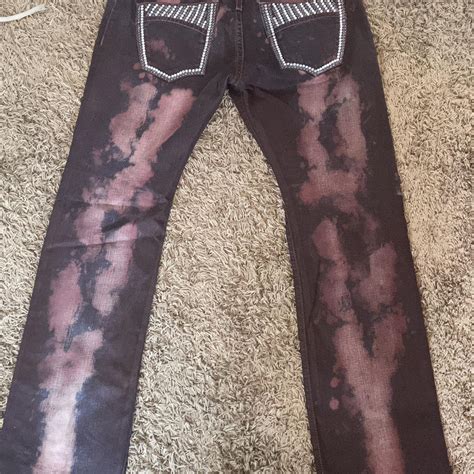 Rare Ass Purple And White Stud Robins Jeans They Depop