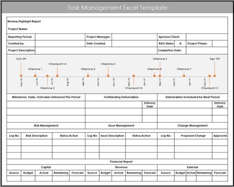 √ Free Printable Task Management Excel Template