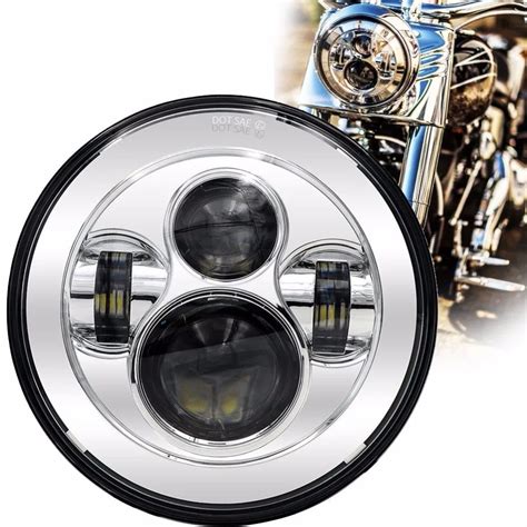 Pcs For Motorcycle Led Headlight Inch Projector Moto Headlights Round