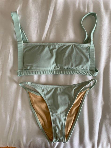 Eighth Mermaid Bandeau Bikini Set Seafoam On Carousell