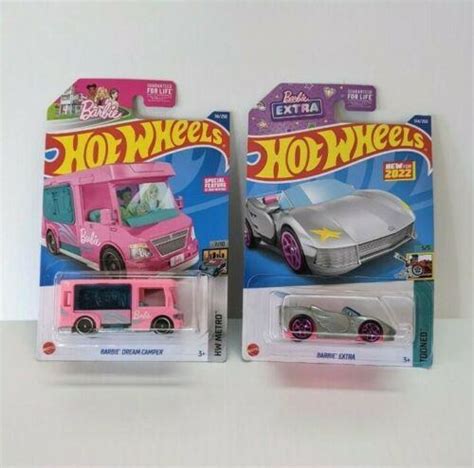 Hot Wheels Barbie Dream Camper And Barbie Extra Tooned Corvette Car Set