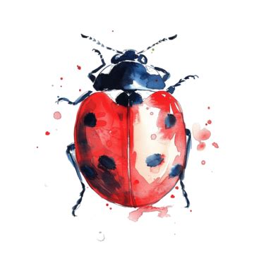 Ladybug Watercolor Painted Ladybug Bug Insect Png Transparent Image