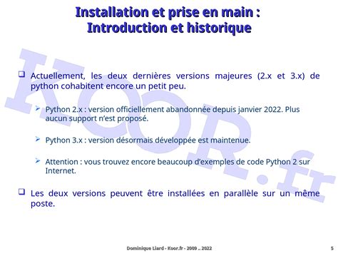 Le Langage Python Installation Et Prise En Main Introduction Et