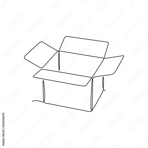 continuous   drawing   cardboard box  shopping concept