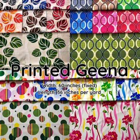 Printed Geena Fabric Cloth Pongee Gina Tela Per Yard Geena Printed For