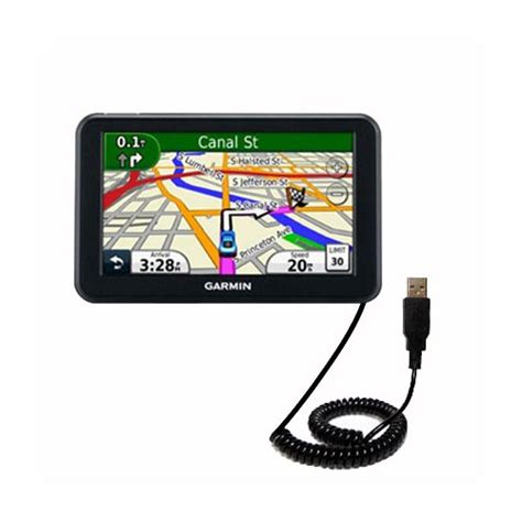 Coiled Power Hot Sync Usb Cable Suitable For The Garmin Nuvi Lm With Both Data And
