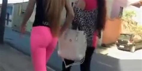 Hot Pink Spandex Hugs Her Sexy Ass And Legs Tnaflix