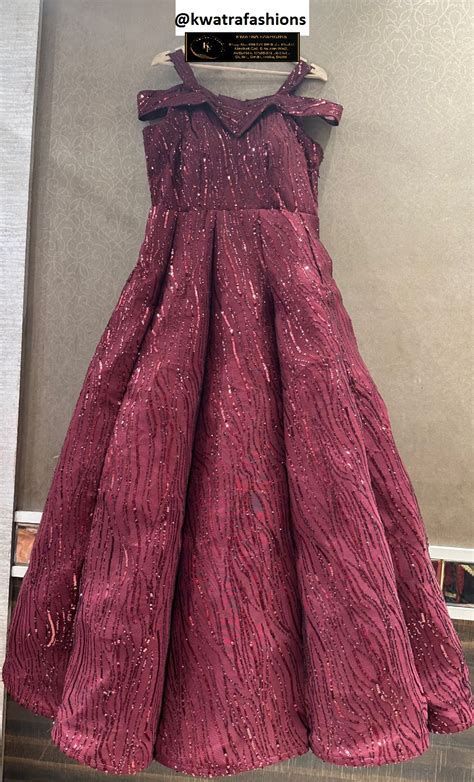 Kwatra Fashions Wine Colour Gown With Sequence Work