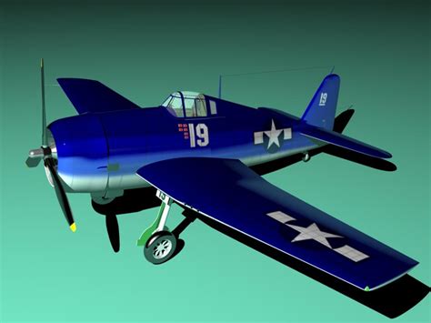 3d Hellcat Fighter Airplane Model