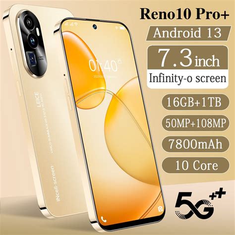 Смартфон 2024 новый мобильный телефон 5G Reno10 Pro с диагональю экрана ...