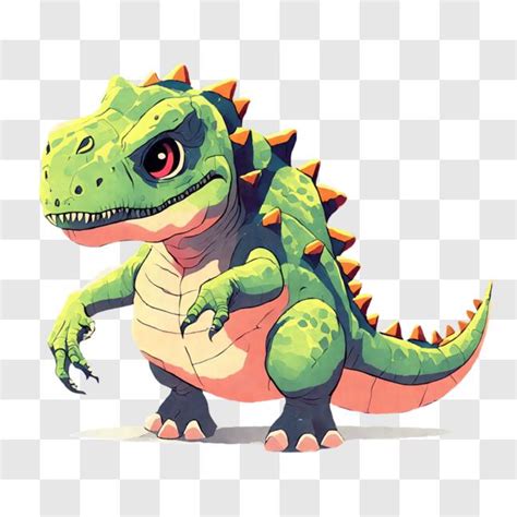 Baixe Pequeno Dinossauro Verde Espinhos Nas Costas Pngs Creative