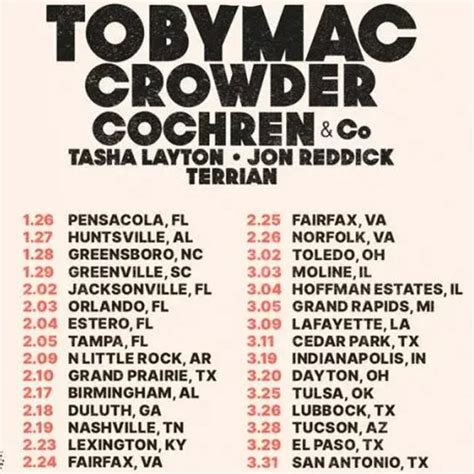 Toby Mac Setlist 2024 Bride Clarita