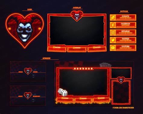 Jester Stream Overlay Package Twitch Animated Full Gfx Pack Etsy