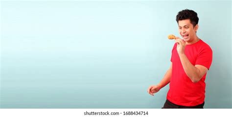 Funny Face Asian Man Eating Fried Stock Photo 1688434714 Shutterstock