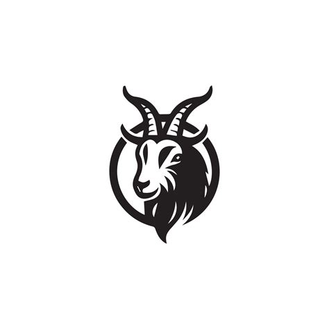 Goat head black and white logo design template 39209150 Vector Art at Vecteezy