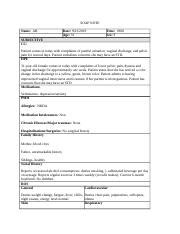 Su Nsg W Soap Toler S Doc Soap Note Name Ab Date Age Time Sex F