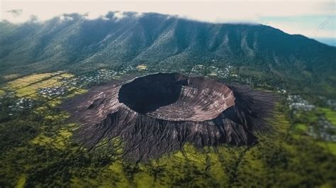 breathtaking bird  eye perspective bali  batur volcano caldera