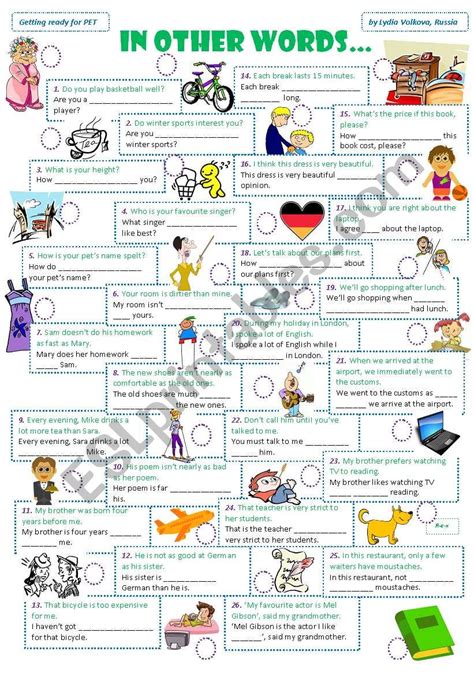 In Other Words Esl Worksheet By Lidukas