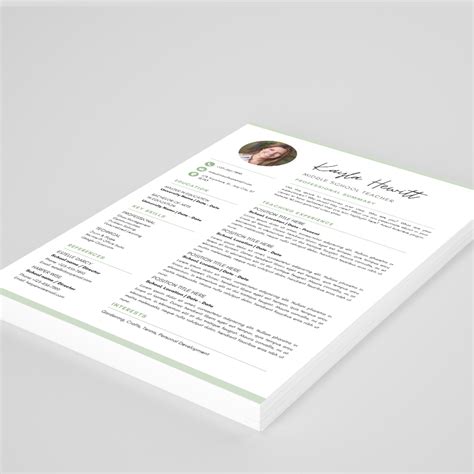 Modern Teacher Resume Template Teacher Resume With Cover Letter Teacher Resume Cv Template Canva