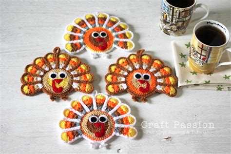 Turkey Coasters Free Crochet Pattern Craft Passion