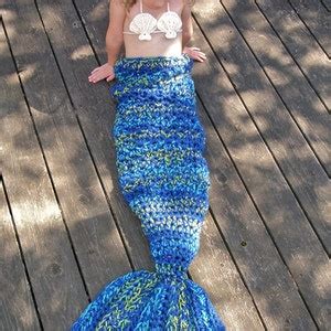 Set Of Crochet Patterns Mermaid Tail Headband Bikini Top Fishing Net Blanket Photography