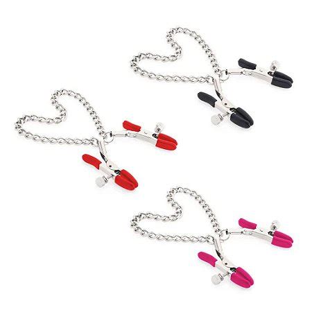 GRAMPOS PARA MAMILOS PRESILHAS AJUSTÁVEIS E CORRENTE EM METAL Distribuidora Hot Flowers