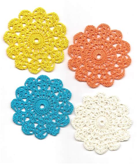 Crocheted Doilies Set Of Crochet Medallions Assortment Mini Etsy Uk