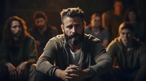 Premium Ai Image There Is A Man Sitting In Front Of A Group Of People