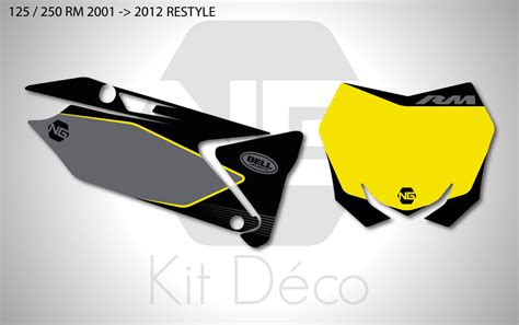 Kit déco fond de plaque numéro SUZUKI RM RMZ SB séries 65 70 85 125