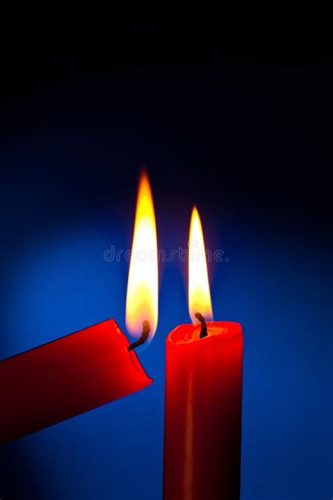 Candle Is Lit Stock Photo Image Of Romantic Fire Wick 21841512