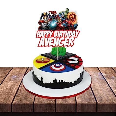 Festiko 1 Pc Superhero Theme Happy Birthday Cake Topper Cake