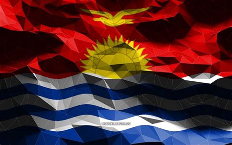 Download Wallpapers 4k Kiribati Flag Low Poly Art Oceanian Countries