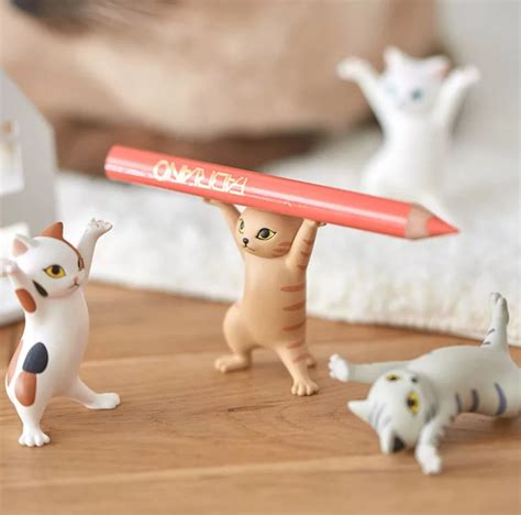 Cute Funny Cat Pen Holder Cartoon Animal Multi Purpose Etsy