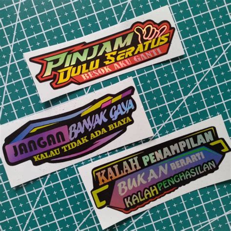 Jual Stiker Pinjam Dulu Seratus Jangan Banyak Gaya Kalah Penampilan