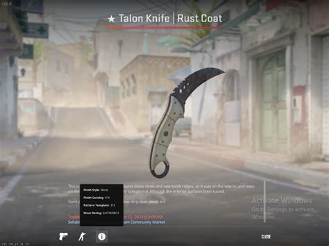 Csgo Talon Knife Rust Coat Bs Video Gaming Gaming Accessories In