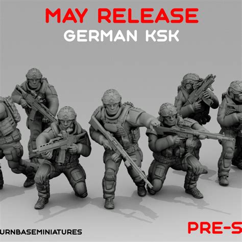 3D Printable Turnbase Miniatures Wargames German KSK By TurnBase