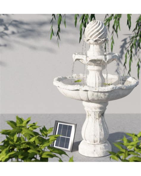 Radiance 3 Tier Solar Bird Bath Water Feature Water Features Adore