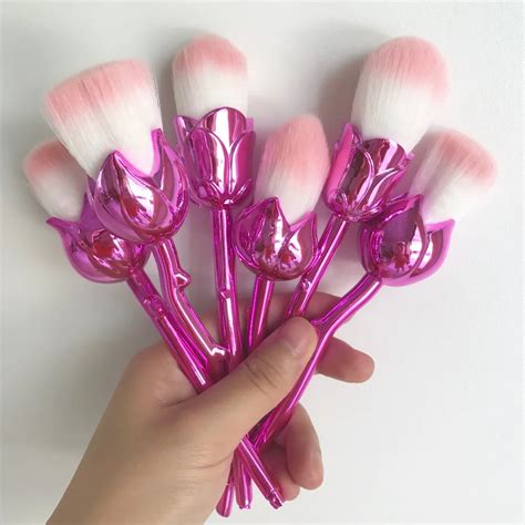 Pcs Cute Makeup Brushes Set Pink Flower Foundation Blush Brush Powder