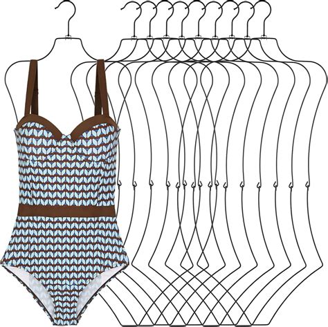 Amazon Body Shape Bikini Display Hanger Pack Swimsuit Hangers Metal Bathing Suit