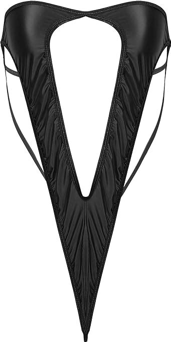 FEESHOW Women Sexy Lingerie Strapless Open Front G String Thongs Sling Shot Leotard Bodysuit