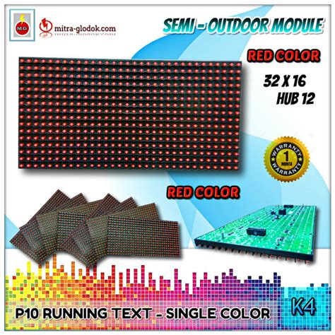 Jual P Modul Panel Semi Outdoor Indoor P Running Text Merah