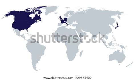 World Map G7 Countries Eps8 Vector Stock Vector (Royalty Free) 229866409