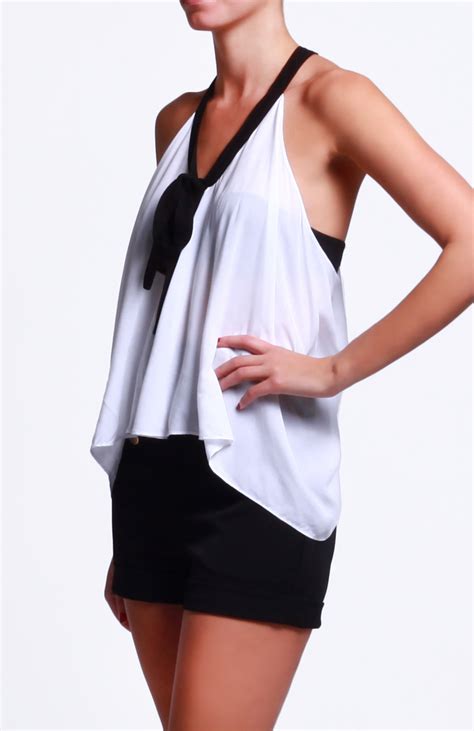 Sleeveless Ribbon Top By Naked Zebra