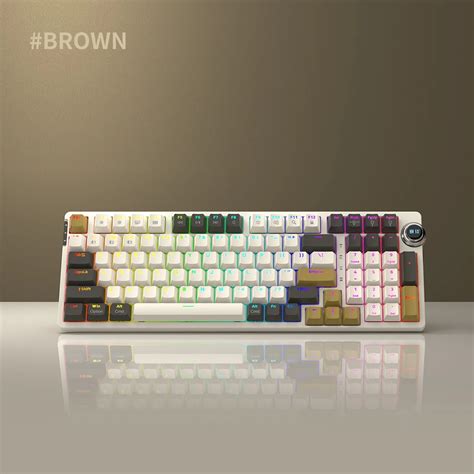 Mechanical Gaming Keyboard With Led Backlit Rgb Key Brown Switch Keyboard With Knob Hot Swap