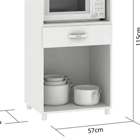 Balc O Multiuso Portas Gaveta Para Micro Ondas E Forno El Trico