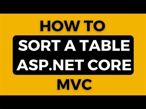 Part How To Implement Sorting Functionality In Asp Net Core Mvc