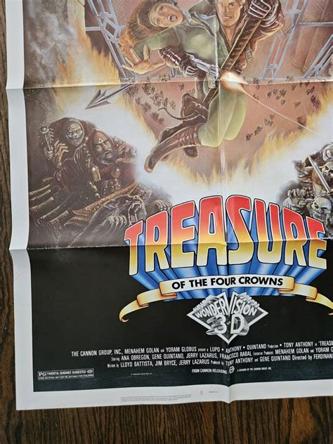 Treasure Of The Four Crowns 1983 3 D Wonder Vision Original One Sheet