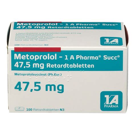 Metoprolol - 1 A Pharma® Succ® 47,5 mg 100 St - shop-apotheke.com