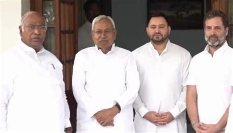 Rahul Nitish Tejashwi Meet Kharge In Delhi To Unify Opposition In 2024