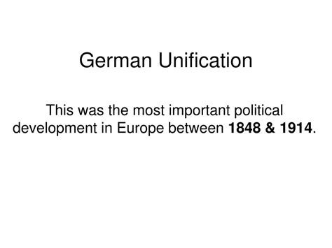 Ppt German Unification Powerpoint Presentation Free Download Id